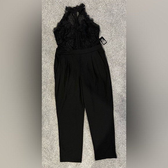 Express Pants - NWT EXPRESS Lace Halter Black Jumpsuit